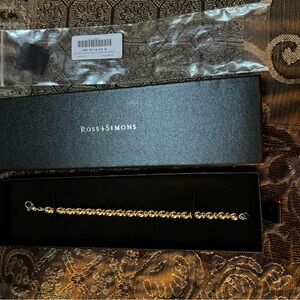 NWT. Ross Simons Sterling silver with gold plate beaded bracelet.